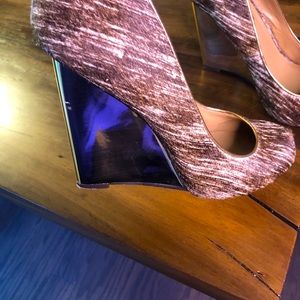 BCBG wedge GOLD wedge heel, calf fur; brown tones